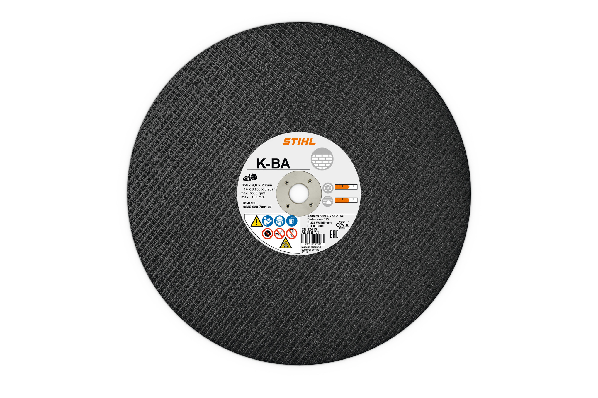 Disc de debitat abraziv, beton/cărămidă K-BA, Ø 400mm/16"
