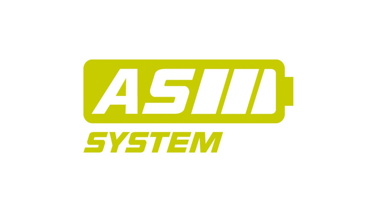 Logo-ul sistemului AS de la STIHL sub forma unei pictograme de acumulator verde
